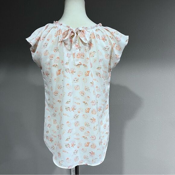 Shells print cap sleeve light cap sleeve blouse - Picture 7 of 14